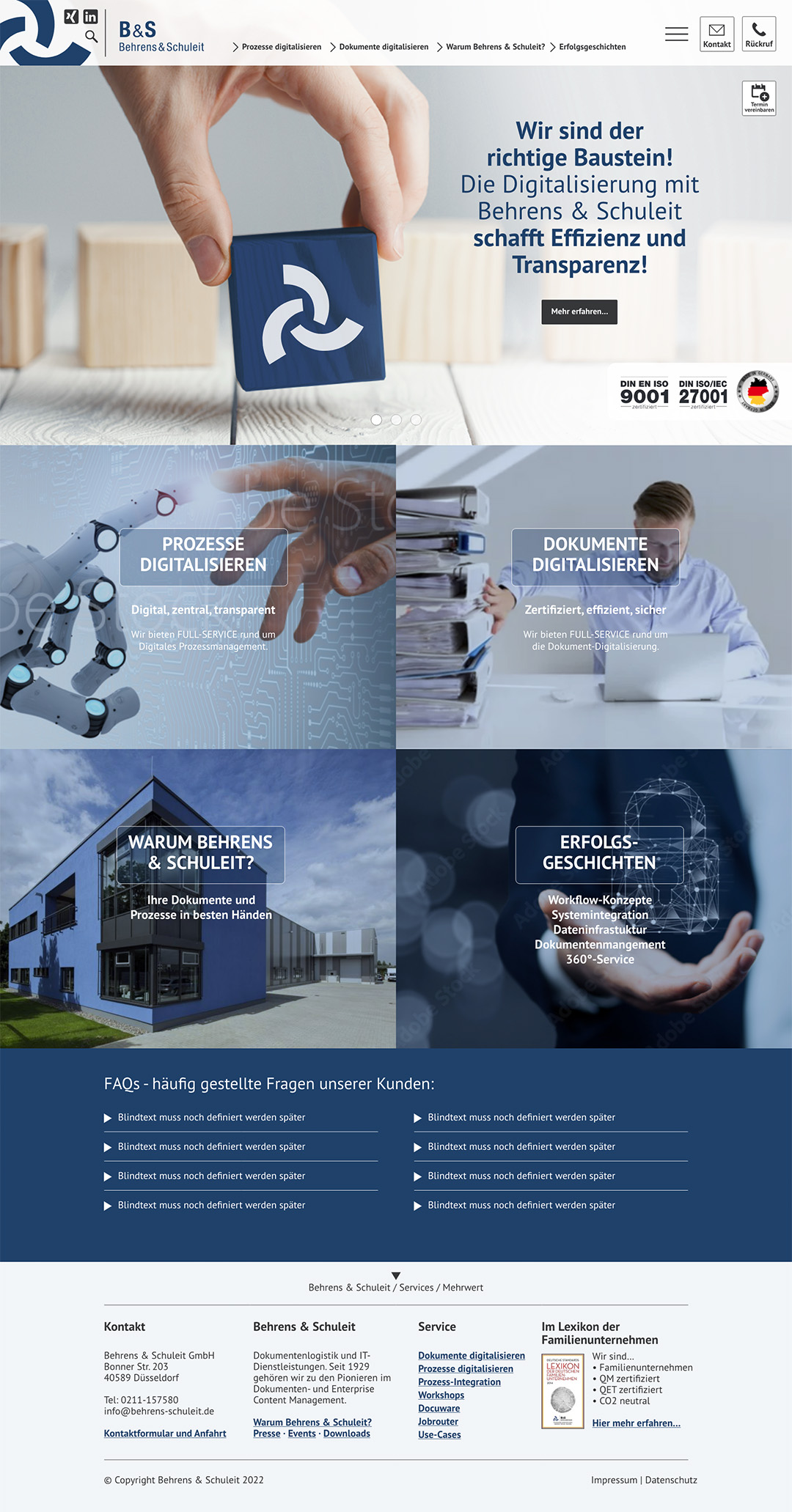 Behrens&Schuleit Website